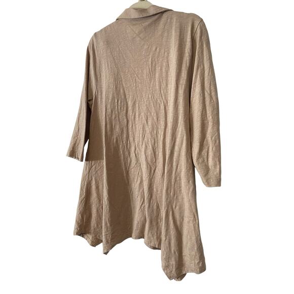 Soft Surroundings Danielle Button Tunic 3/4 Sleeve Cotton Desert Stone Size M - Picture 8 of 8